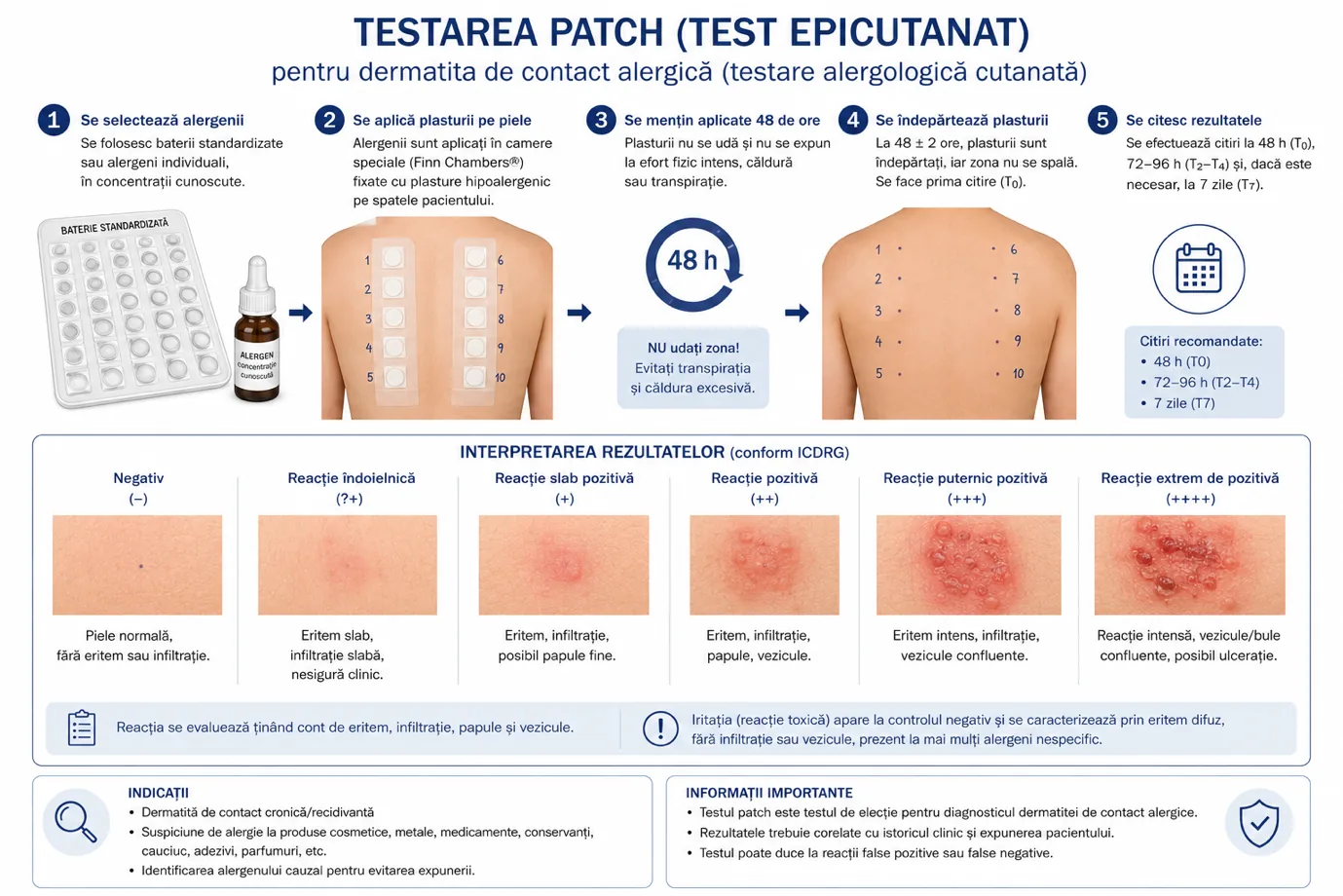 Etapele testarii patch pentru dermatita de contact