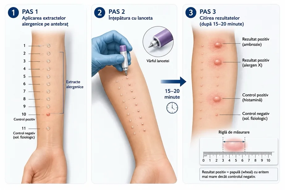 Etapele testarii skin prick