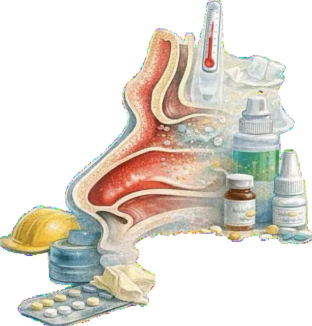 Ilustratie despre rinita non-alergica si factorii iritanti